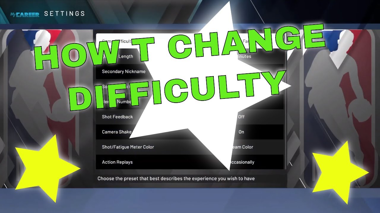 NBA 2K21 MyCareer How to Change Difficulty and Equip Accessories
